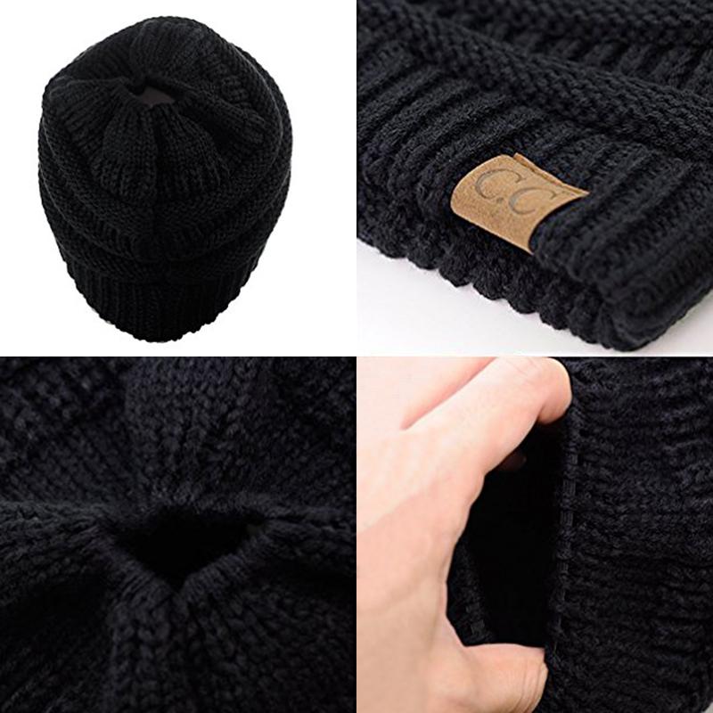 Messy Bun Ponytail Beanie - 70%OFF!