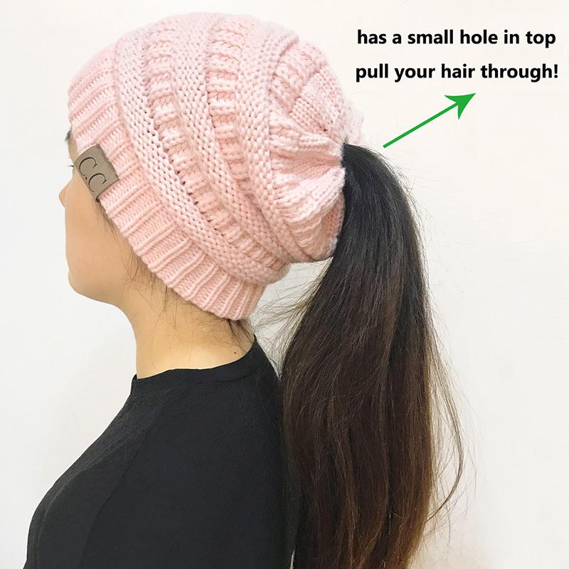 Messy Bun Ponytail Beanie - 70%OFF!