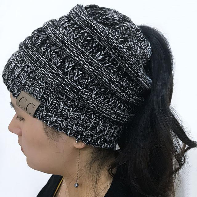 Messy Bun Ponytail Beanie - 70%OFF!