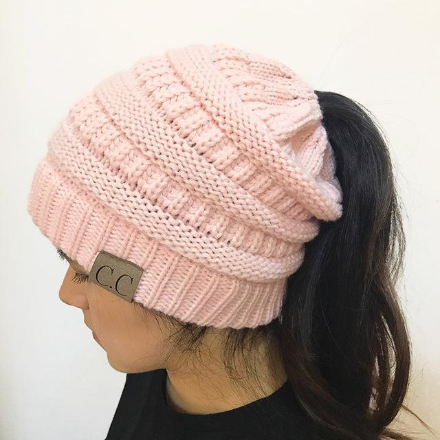 Messy Bun Ponytail Beanie - 70%OFF!