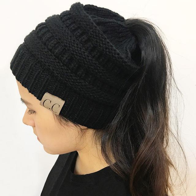 Messy Bun Ponytail Beanie - 70%OFF!